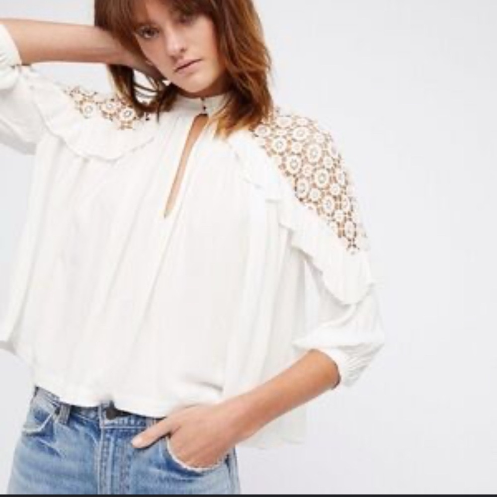 Free People Little Bit of Love Flowing Top